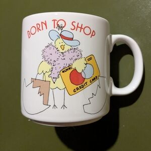 RUSS Vintage Born To Shop Mug Chick